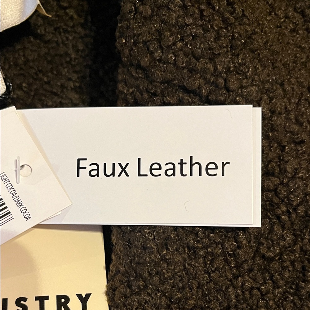 Industry faux leather faux fur Brown button up Vest - Picture 3 of 10